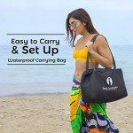 Red Suricata Family Beach Tent & Beach Canopy, UPF50 Sun Beach Shade, Sunshade with 4 Aluminum Poles, 4 Pole Anchors & Sand Shovel, Large & Portable Sun Shelter Tarp (Large, Black)