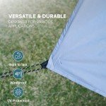 smartpeas Camping Tarp - 118''Lx118''W - Outdoor Lightweight Tarpaulin Protection for Sunlight - Tent Tarps for Camping, Gardening, Construction, and More -Gray