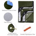 RedSwing 4 Pack Heavy Duty Waterproof Emergency Thermal Tarp, Insulated Survival Blanket for Outdoor Camping, Hiking, and Emergency Shelter, Green