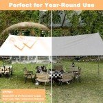 SHANQUAN Camping Tarp with Poles,10X13FT Waterproof and UV Protective Camping Tarp Tent, Lightweight Tarp Shelter Hammock Rain Fly Sun Shelter for Tent,Hiking,Garden and Traveling.