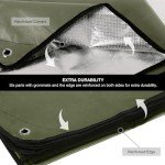 RedSwing 4 Pack Heavy Duty Waterproof Emergency Thermal Tarp, Insulated Survival Blanket for Outdoor Camping, Hiking, and Emergency Shelter, Green