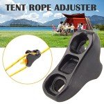 12Pack Ultralight Guyline Tensioners Tent Guyline Cord Rope Adjuster for Outdoor Camping Hiking Tent Tarp Canopy Shelter (Black,fit 1-2.5mm Paracord)