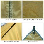 YSSOA Camping Tarp Waterproof with Poles, Hammock Rain Fly Lightweight, Backpack Tarp Portable, Tent Tarp for Camping, Emergency Shelter Tarp, UV Protection, 210T Polyester, 11.8 x 9.5 ft, Beige