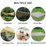 YSSOA Camping Tarp Waterproof with Poles, Hammock Rain Fly Lightweight, Backpack Tarp Portable, Tent Tarp for Camping, Emergency Shelter Tarp, UV Protection, 210T Polyester, 11.8 x 9.5 ft, Beige