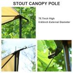 YSSOA Camping Tarp Waterproof with Poles, Hammock Rain Fly Lightweight, Backpack Tarp Portable, Tent Tarp for Camping, Emergency Shelter Tarp, UV Protection, 210T Polyester, 11.8 x 9.5 ft, Beige