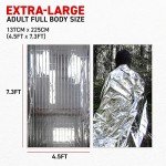 72 HRS MIL-SPEC Emergency Space Blankets – Mylar Survival or Emergency Thermal Blankets for Camping, Hiking, Marathon, First Aid, Emergency Preparedness, Extreme Weather, Shelter (4-Pack)