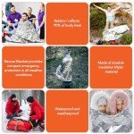 Frocopo 6 Pack Emergency Mylar Blanket, Emergency Blanket Space Blanket Survival Rescue Insulating Reflective foil kit Outdoors Hiking Camping Blanket Perfect for Outdoors, Hiking, Camping Survival