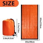 goldhik 2 Pack Emergency Sleeping Bag, Mylar Emergency Blanket, Waterproof Lightweight Survival Shelter Blanket, Portable Survival Thermal Bivy Sack for Outdoor Camping Hiking Adventure