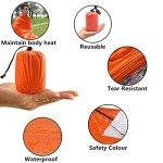 goldhik 2 Pack Emergency Sleeping Bag, Mylar Emergency Blanket, Waterproof Lightweight Survival Shelter Blanket, Portable Survival Thermal Bivy Sack for Outdoor Camping Hiking Adventure