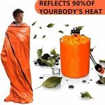 goldhik 2 Pack Emergency Sleeping Bag, Mylar Emergency Blanket, Waterproof Lightweight Survival Shelter Blanket, Portable Survival Thermal Bivy Sack for Outdoor Camping Hiking Adventure