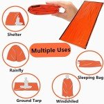 goldhik 2 Pack Emergency Sleeping Bag, Mylar Emergency Blanket, Waterproof Lightweight Survival Shelter Blanket, Portable Survival Thermal Bivy Sack for Outdoor Camping Hiking Adventure