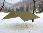 FREE SOLDIER Waterproof Portable Tarp Multifunctional Outdoor Camping Traveling Awning Backpacking Tarp Shelter Rain Tarp (Brown 10×10.5ft)
