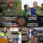 Don't Die In The Woods - Freakin’ Huge Emergency Blankets [4-Pack] Extra-Large Thermal Mylar Space Blankets with Ripstop Nylon Stuff Sacks + Carabiner Zipper Pack [Survival Orange]