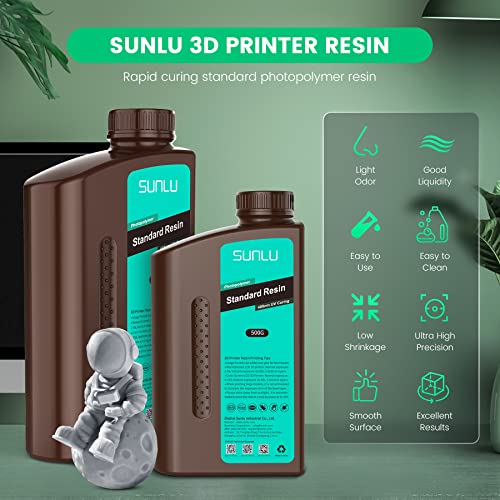 SUNLU Fast Curing 3D Printer Resin, 1kg Grey