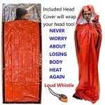 Portable Emergency Sleeping Bag and Blanket, 2 Pack
