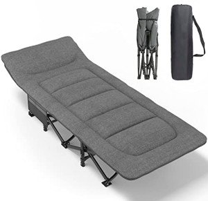 ATORPOK Portable Camping Cot with Cushion and Pillow