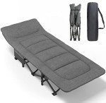 ATORPOK Portable Camping Cot with Cushion and Pillow