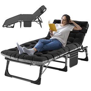 ABORON Adjustable Folding Camping Cot with Mat