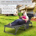 ABORON Adjustable Folding Camping Cot with Mat