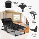ABORON Adjustable Folding Camping Cot with Mat
