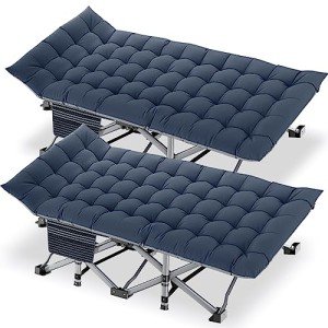 Heavy-Duty Folding Camping Cots for Adults - 2 Pack