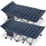 Heavy-Duty Folding Camping Cots for Adults - 2 Pack