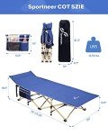 Sportneer Heavy-Duty Camping Cot with Mattress & Pockets