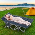 Heavy-Duty Folding Camping Cots for Adults - 2 Pack