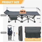 Heavy-Duty Folding Camping Cots for Adults - 2 Pack
