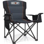 Overmont Oversized Camping Chair with Cooler Pockets