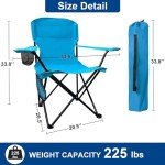 SAILARY Heavy Duty Folding Camping Chair with Cooler
