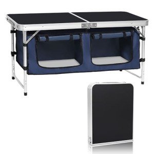 Adjustable Folding Aluminum Camping Table for Outdoors