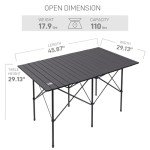 Lightweight Foldable Camping Table for 4-6 People
