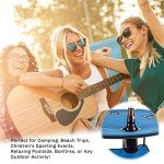 Round Folding Camp Table with Cupholders, Blue