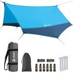 Blue Waterproof Camping Tarp and Rain Fly