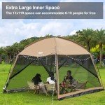 iCool 11x11 Ft Screened Canopy Tent Shelter