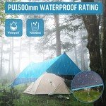 Blue Waterproof Camping Tarp and Rain Fly