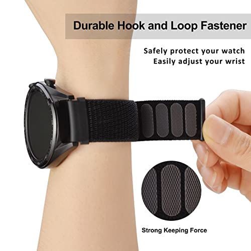 WOCCI 18mm Black Adjustable Nylon Watch Strap