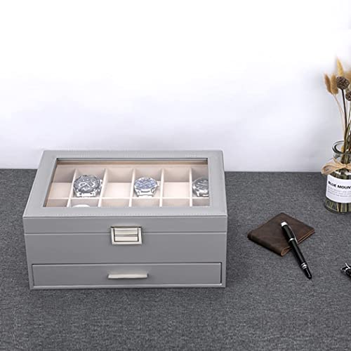 Stylish 2-Layer Watch Organizer with Glass Top