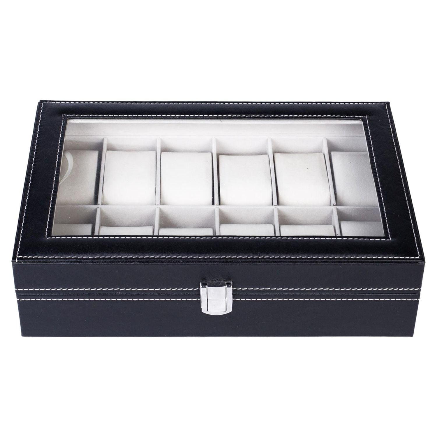 Ktaxon 12-Slot Black Watch Display Box