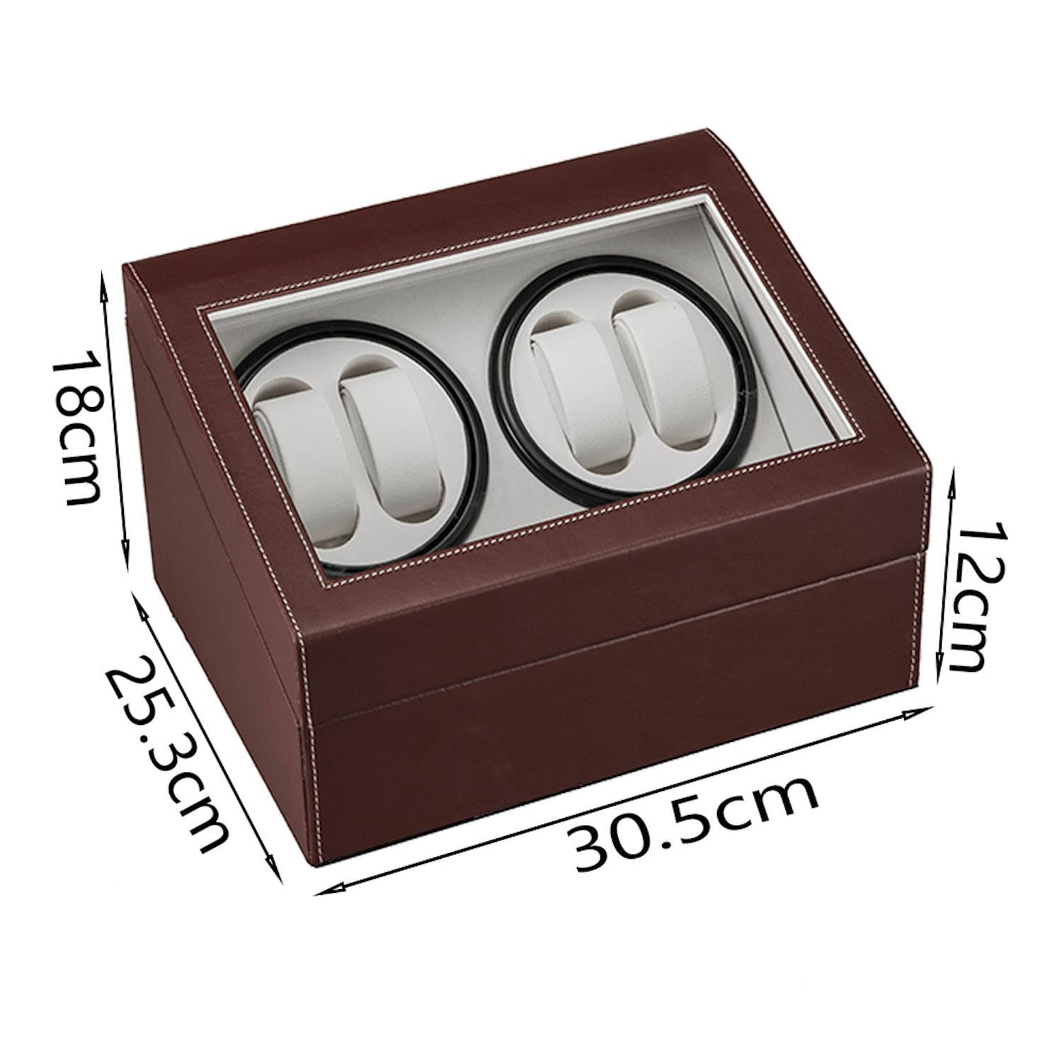GoDecor Brown Wood Watch Winder Box, 4+6