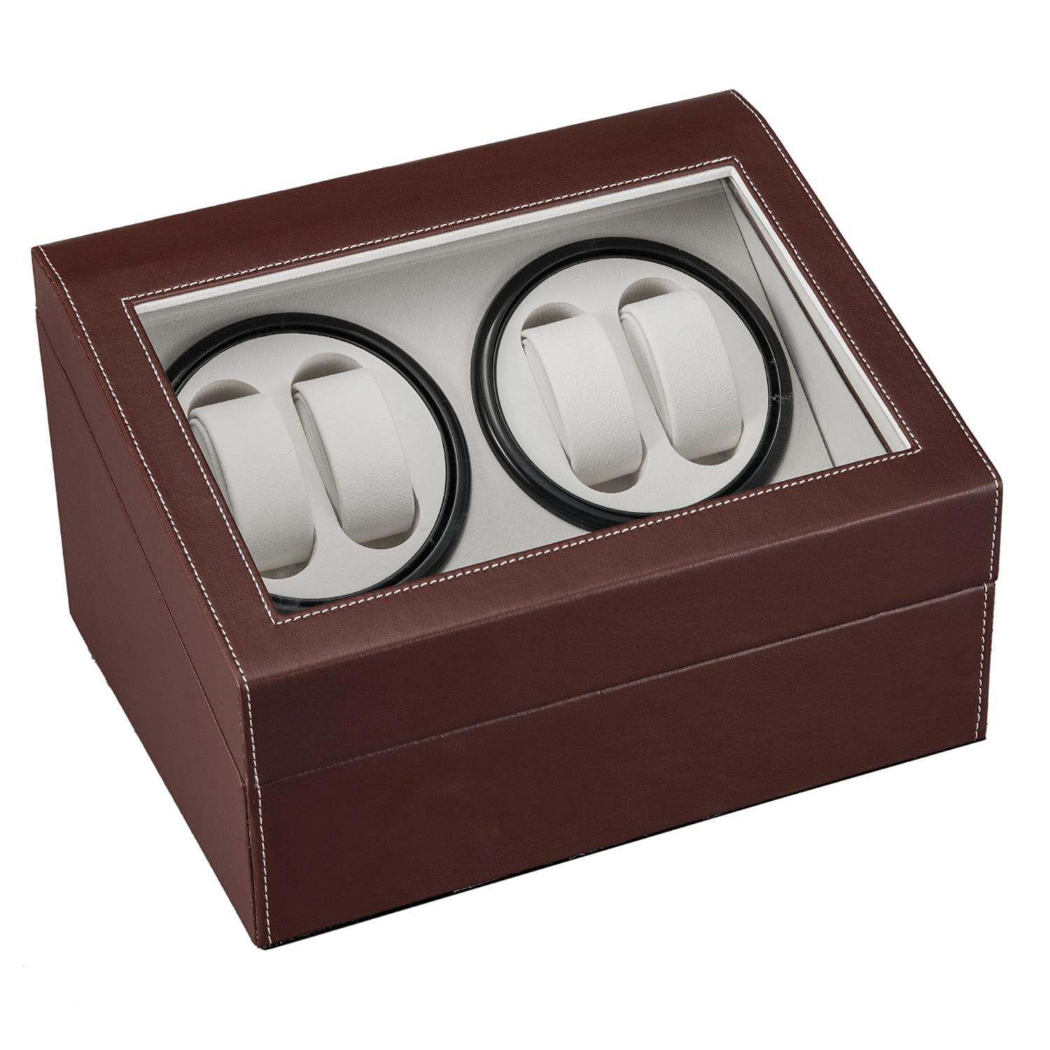 GoDecor Brown Wood Watch Winder Box, 4+6