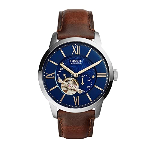 Fossil Two-Hand Skeleton Watch - Silver/Brown