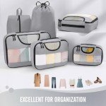 Travel Packing Cubes Set with Shoe Bag