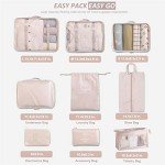 9-Piece Travel Packing Cube Set with Shoe Bag