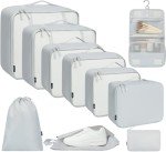 Light Grey Packing Cubes Set for Travel
