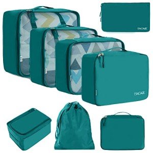 8-Piece Aqua Packing Cubes for Couples Travel
