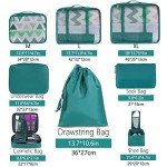 8-Piece Aqua Packing Cubes for Couples Travel
