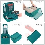 8-Piece Aqua Packing Cubes for Couples Travel