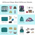 8-Piece Aqua Packing Cubes for Couples Travel